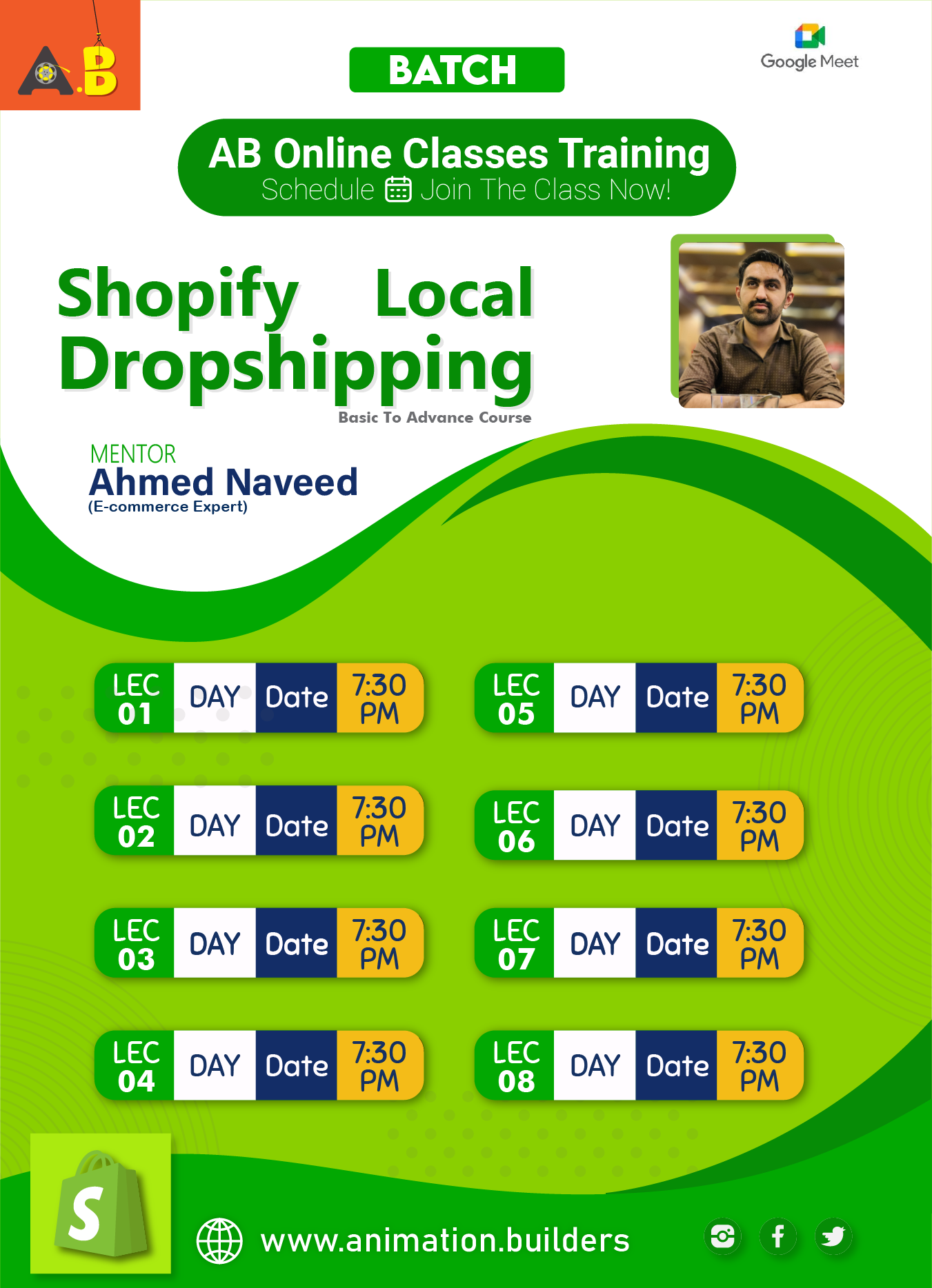 Shopify schedule Shopify schedule